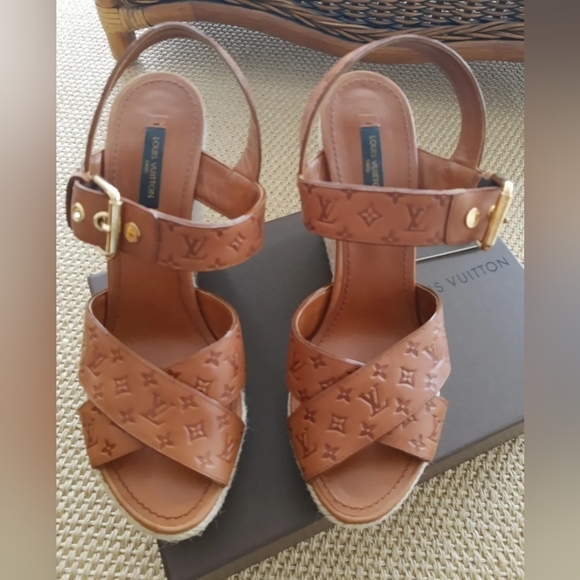 New. Louis Vuitton espadrilles leather sandals - Picture 5 of 8